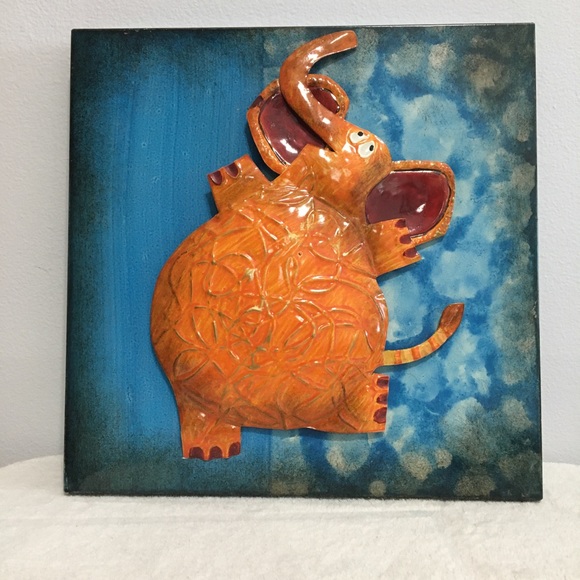Whimsical Animal Hand Painted Metal Wall Art 3D - Picture 1 of 13